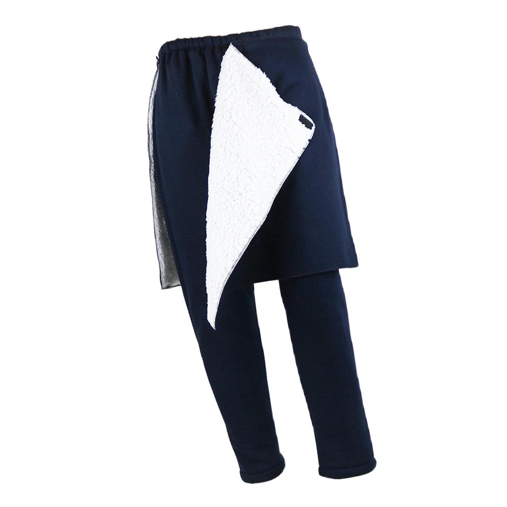 Incontinence Bedridden Patients Cloth Open Crotch Trouser Pants Blue XL