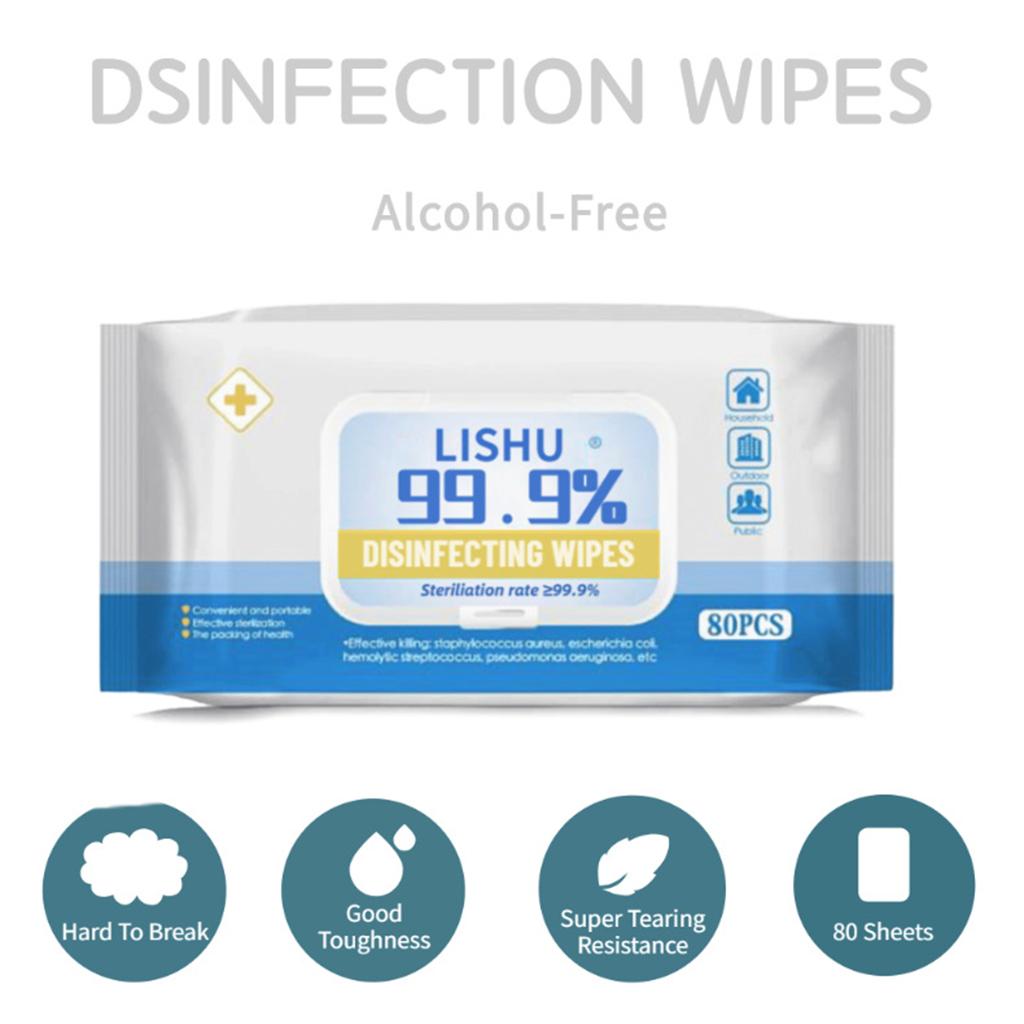 80Pcs/Bag Wipe Pad Sheet Disposable Skin Surface Wipes Without Alcohol