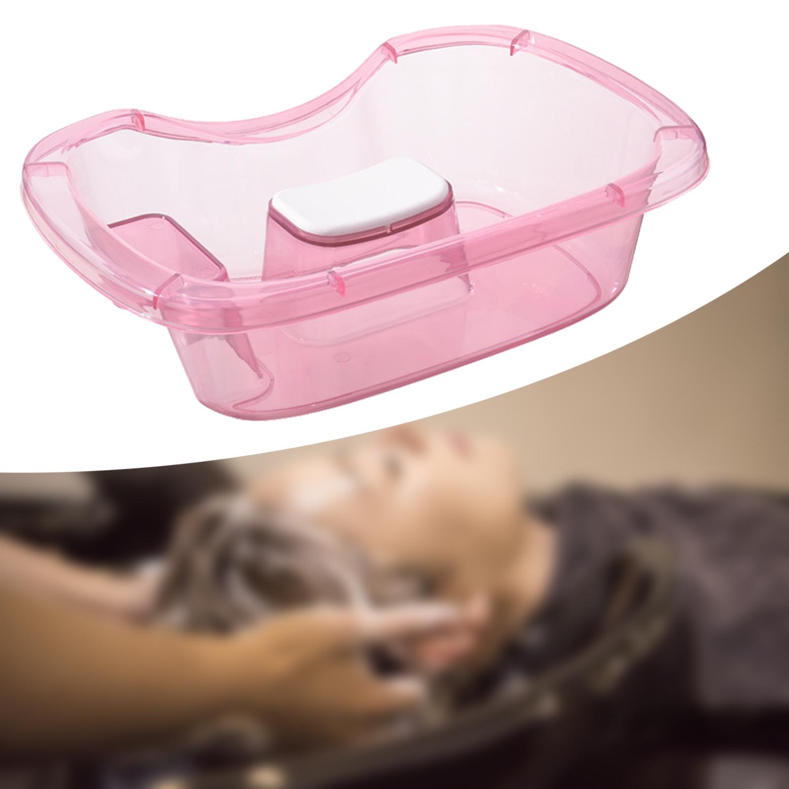 Shampoo Basin Lightweight Rinse Basin Shampoo Bowl for Home Bedside Disabled Pink
