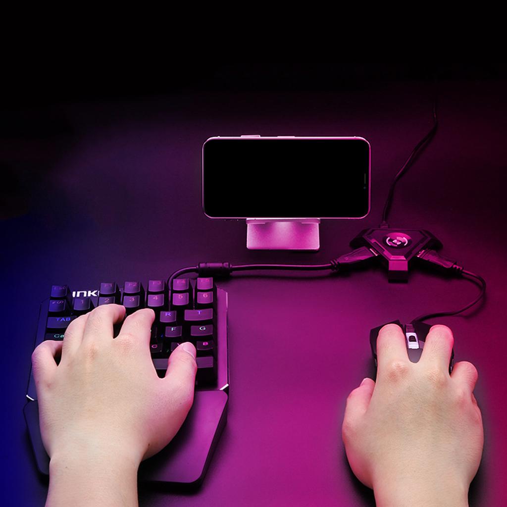 Backlight One Handed Gaming Keyboard Mouse Cooling Bracket Keyboard + Mouse