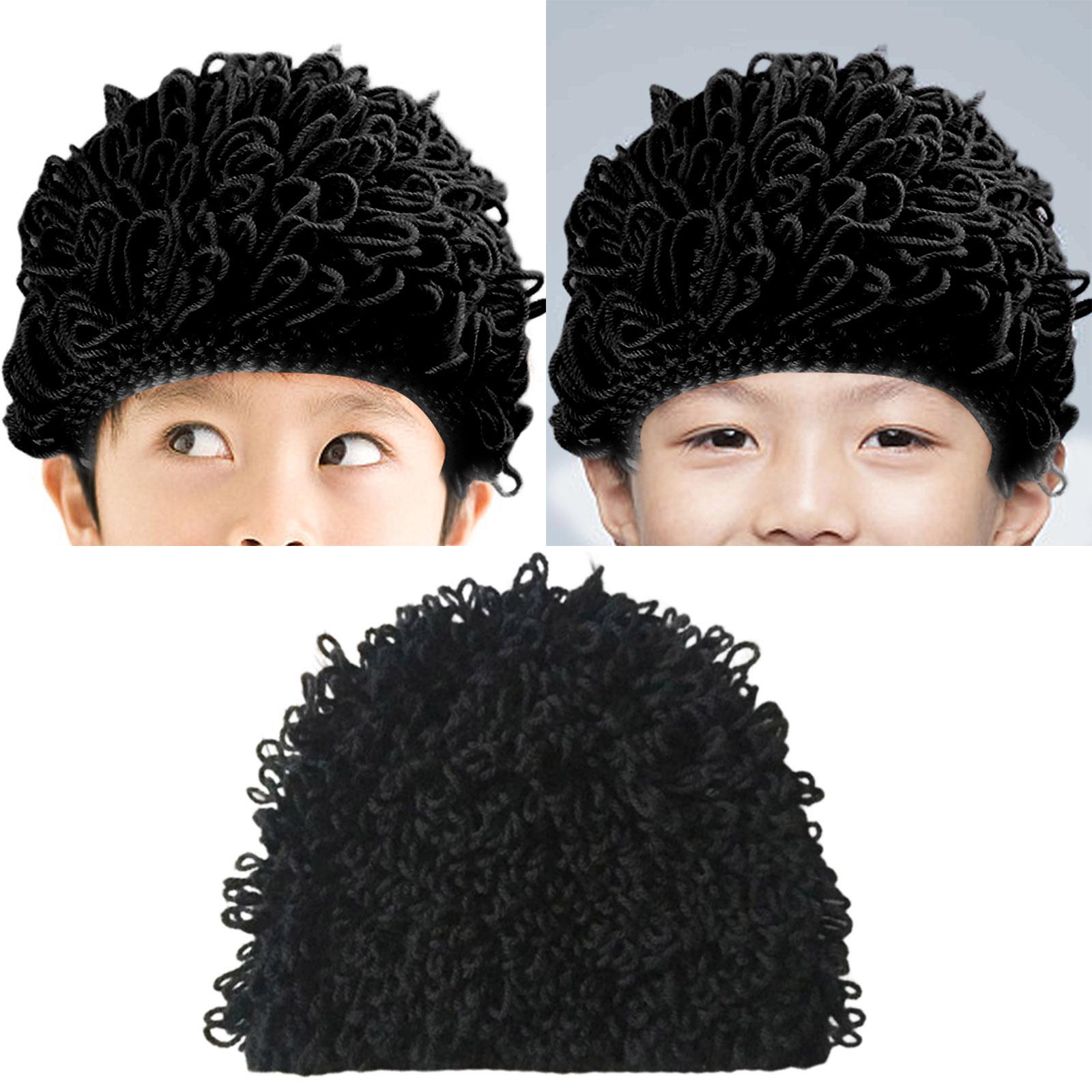 Kids Little Old Lady Costume Curly hair Black