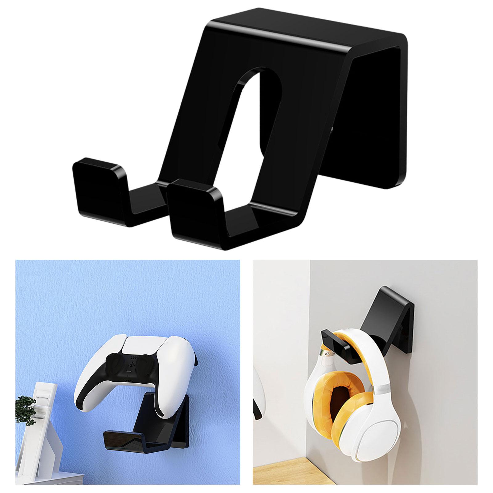 Wall Mount Gamepad Controller Stand Stylish Simple Installation Headset Rack Black