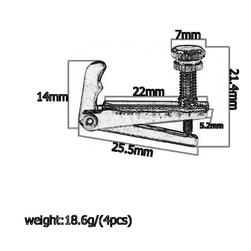 4 Pcs of Set Violin String Fine Tuner Adjusters Violin Replacement Parts