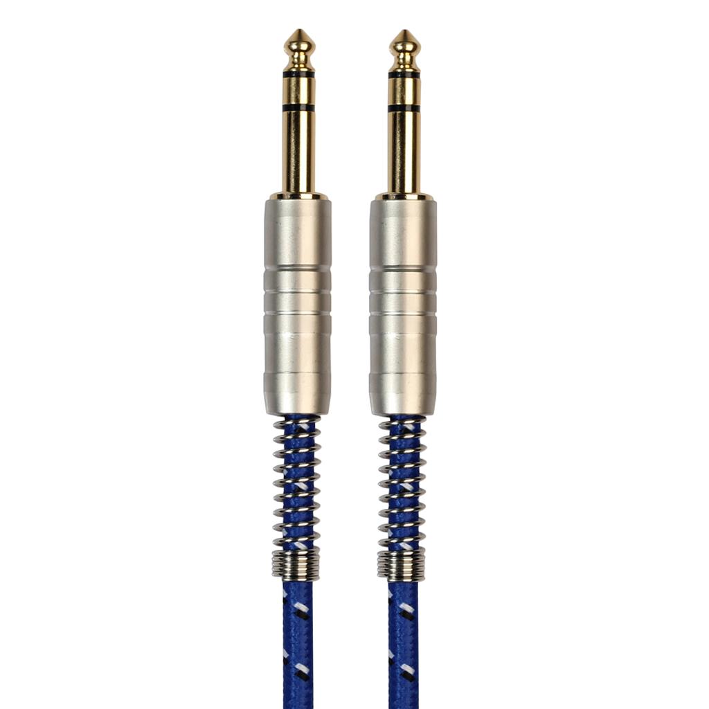 1Pc 6.35mm Male to Male Stereo Audio Aux Cable 180cm