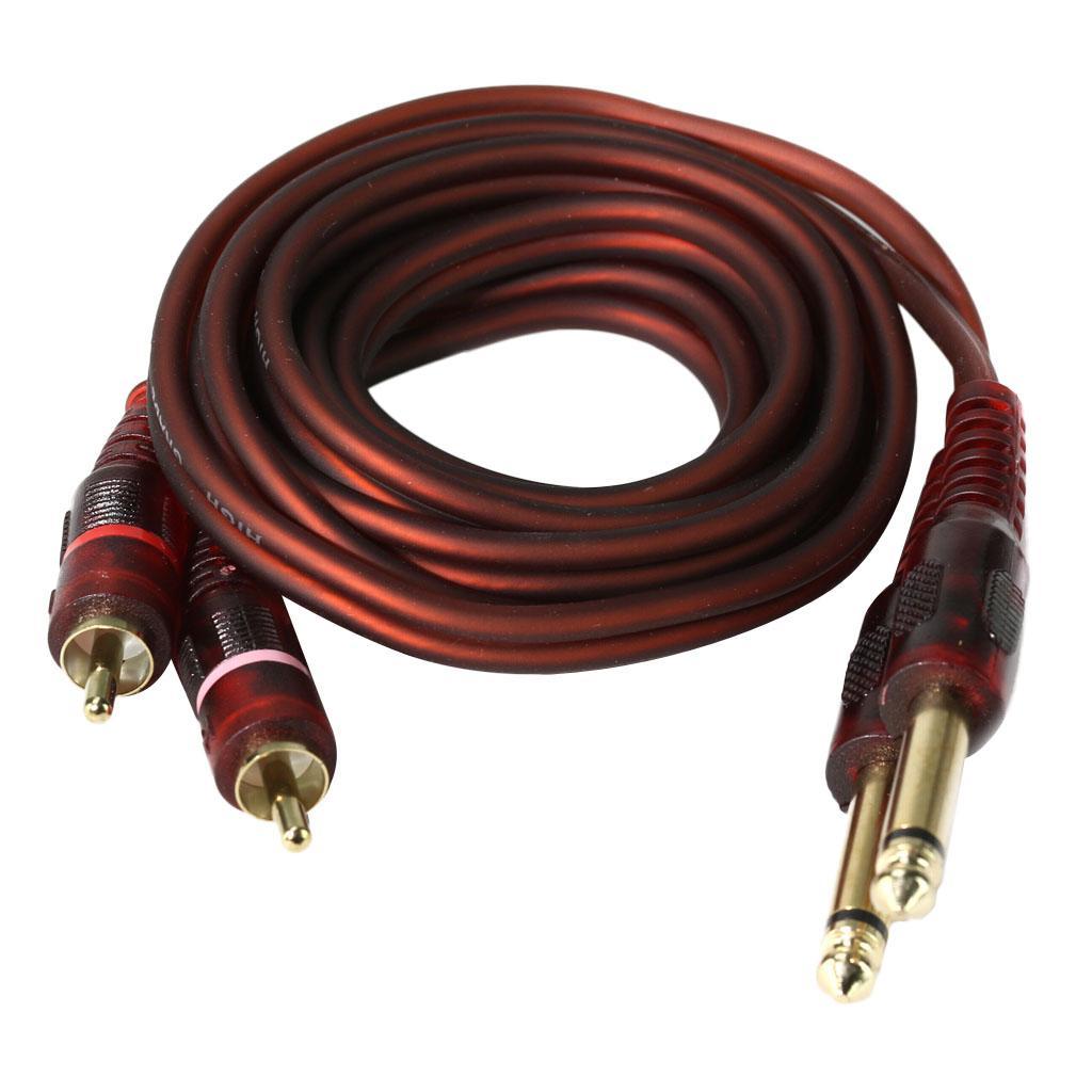 1.5M 1/4 Inch To 2 RCA Cable