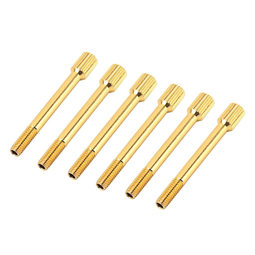 6 Pieces Brass Electric Guitar Tremolo Bridge Saddle Clamp Lock String Screw