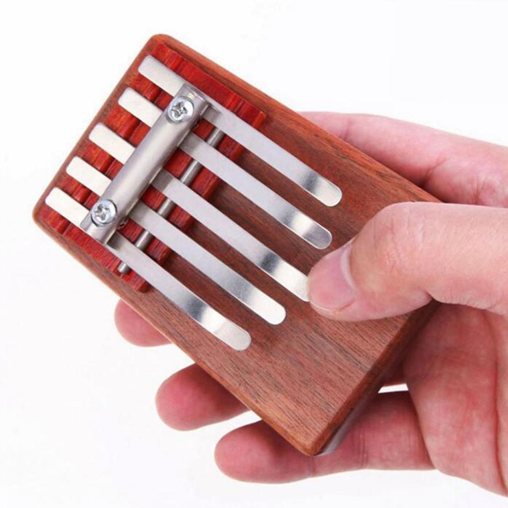 Mini 5 Key Kalimba Thumb Piano Rosewood Kids Keyboard Music Instrument