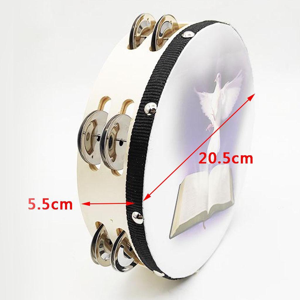 Dove Pattern Double Row Jingles Music Tambourine Percussion Tamborine Drum