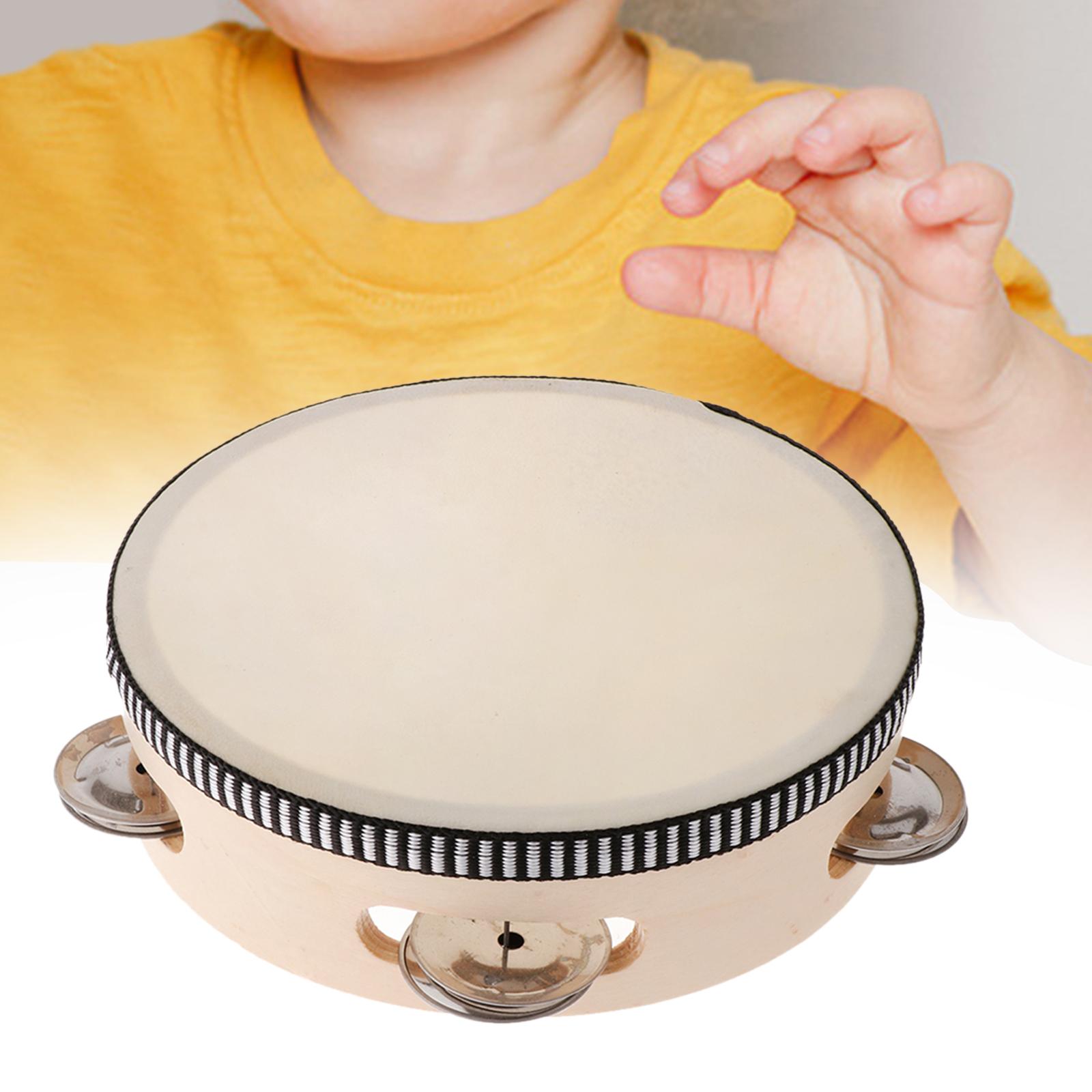 Wooden Tambourine Educational Instrument Hand Drum for Party Children