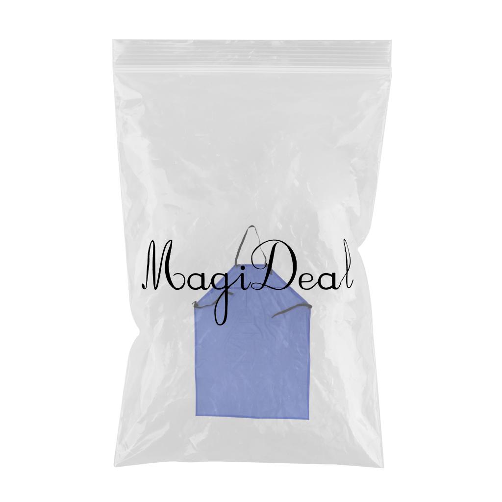 Waterproof PVC Apron Home Kitchen Cooking Laboratory Apron Light Blue