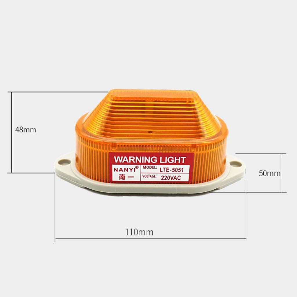 2xEmergency LED Beacon Amber Flashing Strobe Signal Warning Light Lamp, AC220V