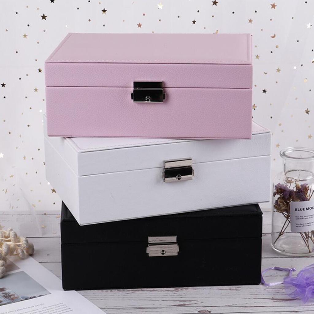 Leather jewelry box black