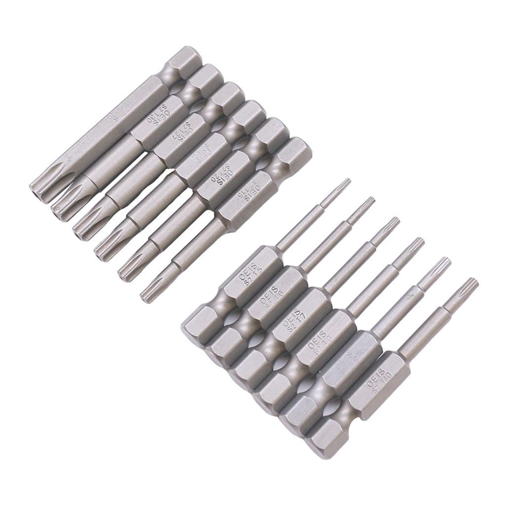 11pcs Electric 1/4" Shank Screwdriver Hexagonal Magnetic Bits Hand Tool 65mm