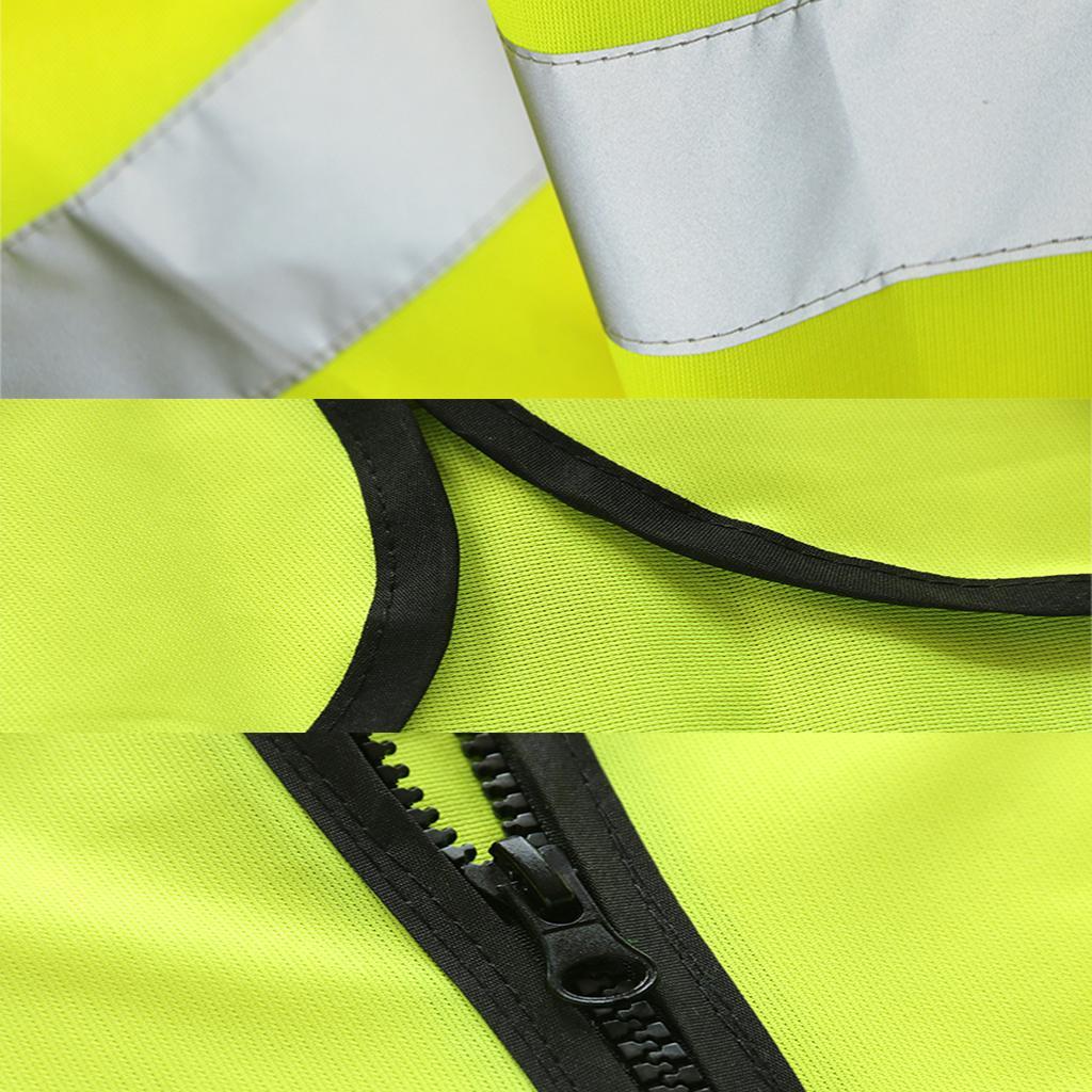 Safety Vest with Pockets Reflective Strips Cycling Construction Workwear XXL