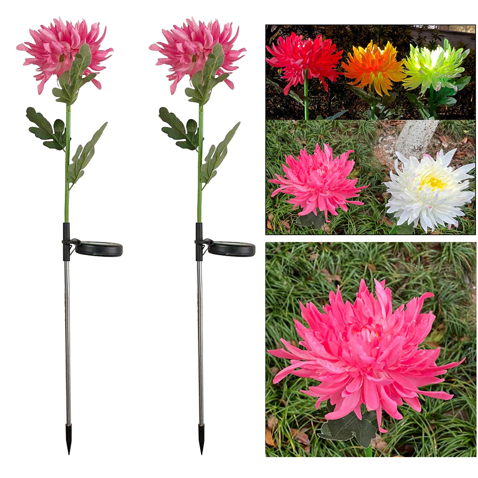 Solar Powered Light Walkway Path Ground Landscaping Led Stake Lights Pink