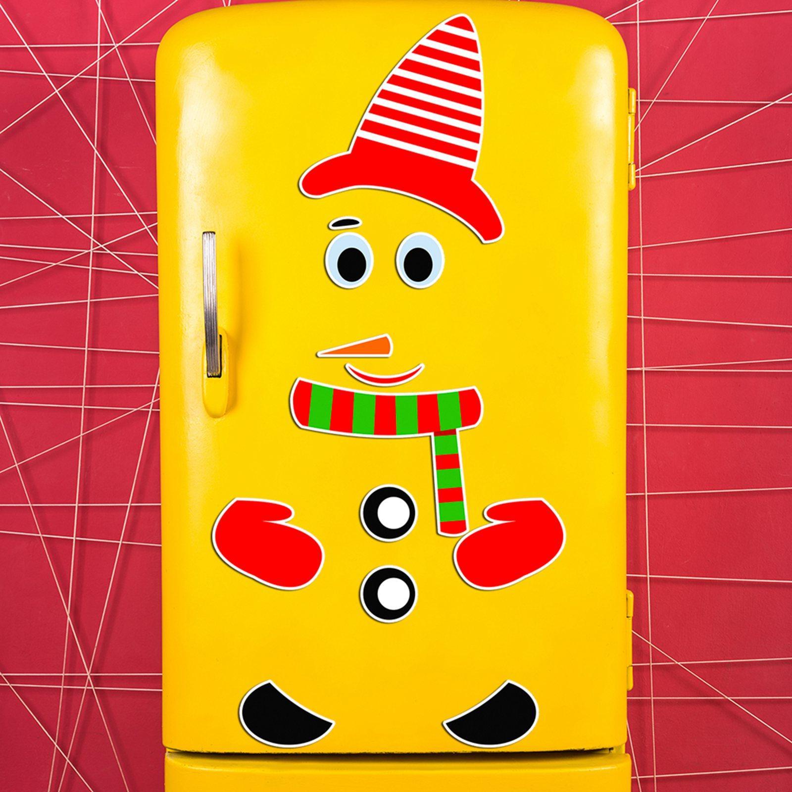 Snowman Refrigerator Sticker Expression Waterproof Christmas Decor CT002