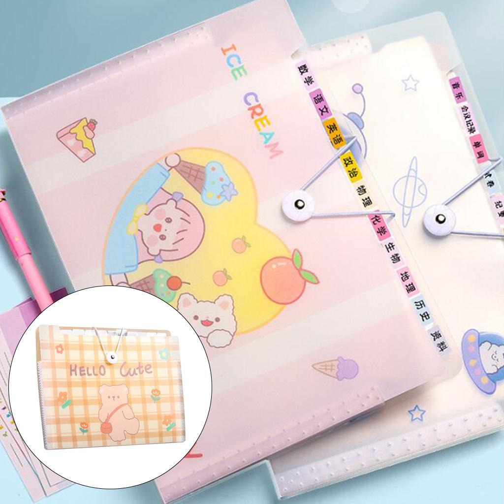 A4 File Organizer File Folder Paper Holder Document Manager School Supplies 8 Tier Pudding Bear
