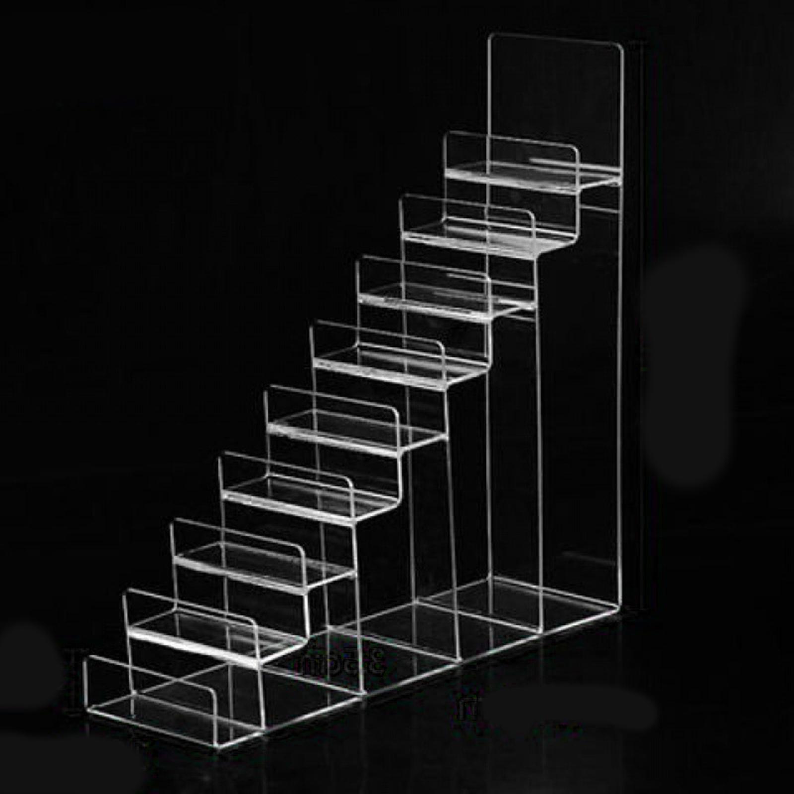 Acrylic Riser Display Shelf Handbag Purse Glasses Cosmetic Display Stand 9 Tiers