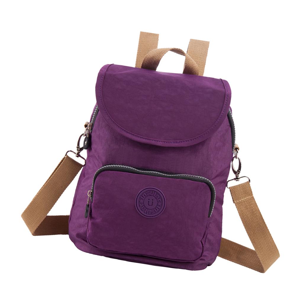 Double Shoulder Light Mummy Bag Multifunctional Baby Bag  Purple