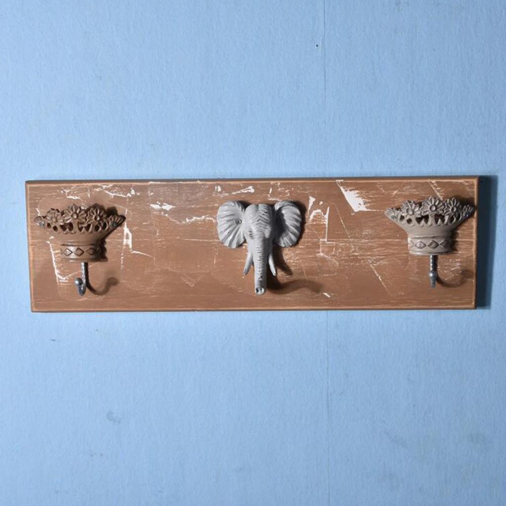 Creative Elephant Design Wooden Coat Hooks Decorative Clothes Hangers