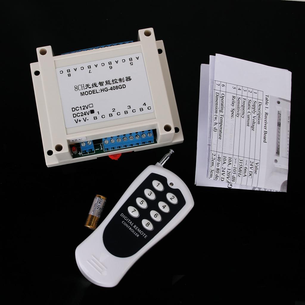 8 Channel RF Remote Control Modules 315MHZ 24V DC 