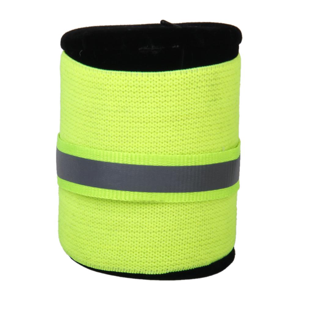 2pcs Elastic Pet Dog Safety Leg Bands Reflective Strips Green M