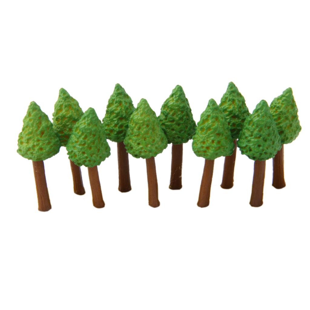 10pcs Miniature Dollhouse Fairy Garden Resin Landscape Small Trees Decor