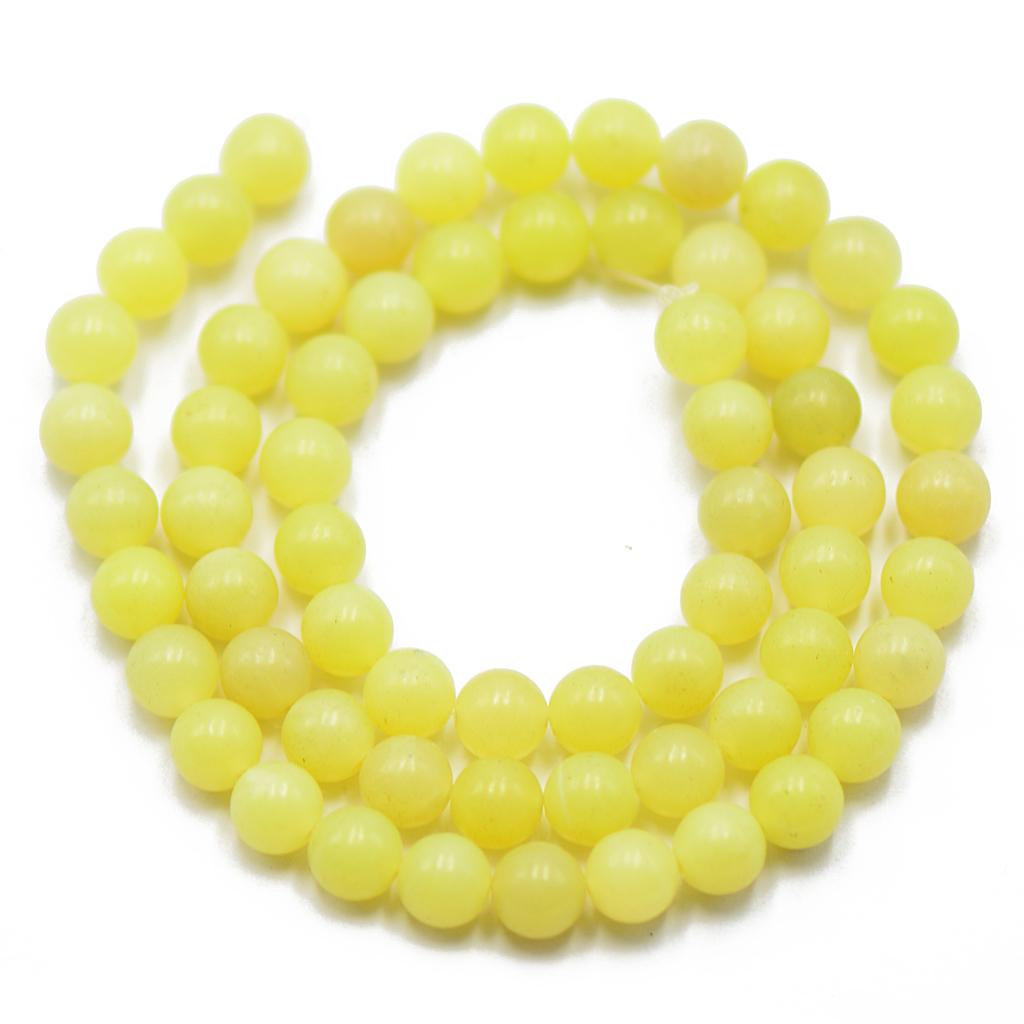 6 mm Lemon Yellow Peridot Jasper Gemstone Loose Beads 15'' Round