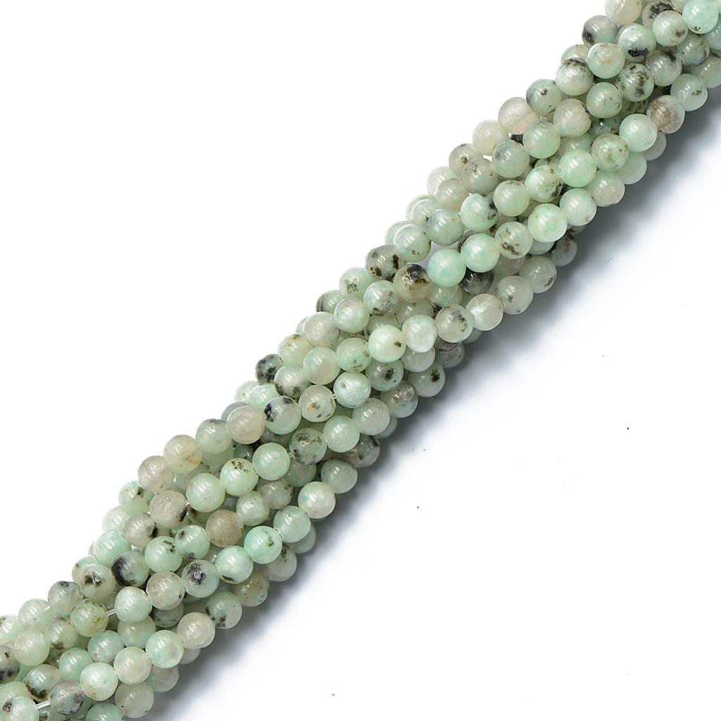 4mm Natural Blue Grey Sesame Jasper Jewelry Making Round Loose Bead 15"