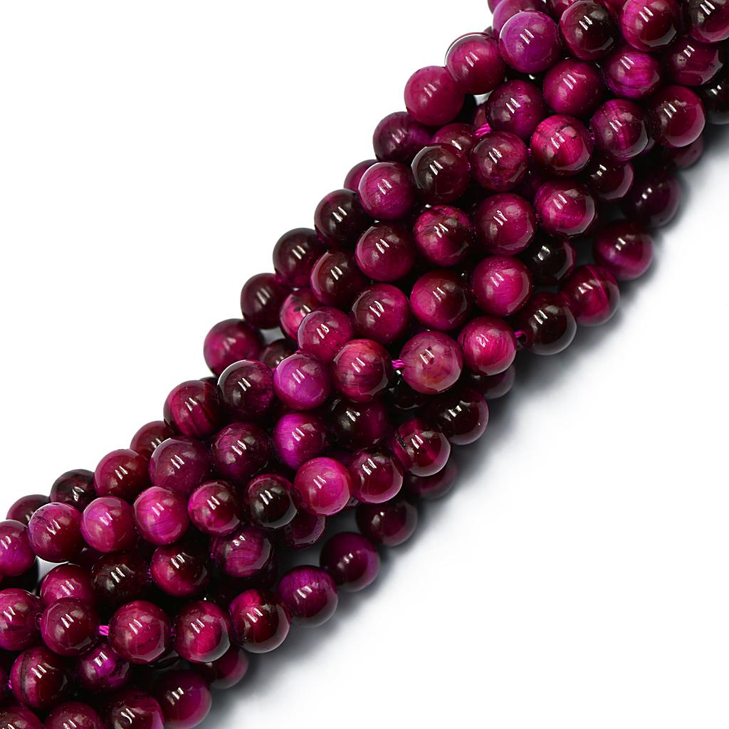 6mm Rose Pink Tiger Eye Jewelry Making Round Loose Beads 15''