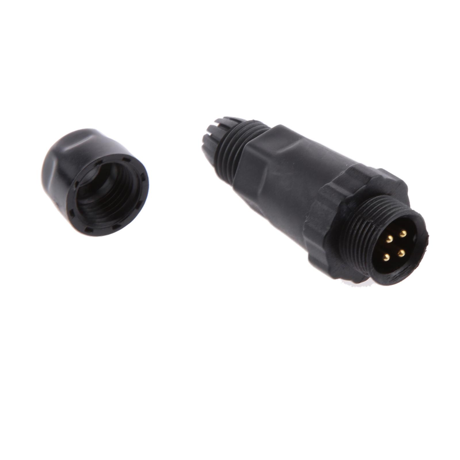 15A 7.5mm IP68 4 Pins Assembled Waterproof Electrical Cable Connector Socket