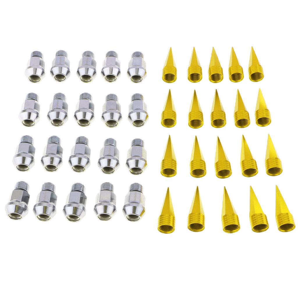 Aluminum Automobiles Wheel Valve Stem Caps Cone Shaped Airtight Stem Gold