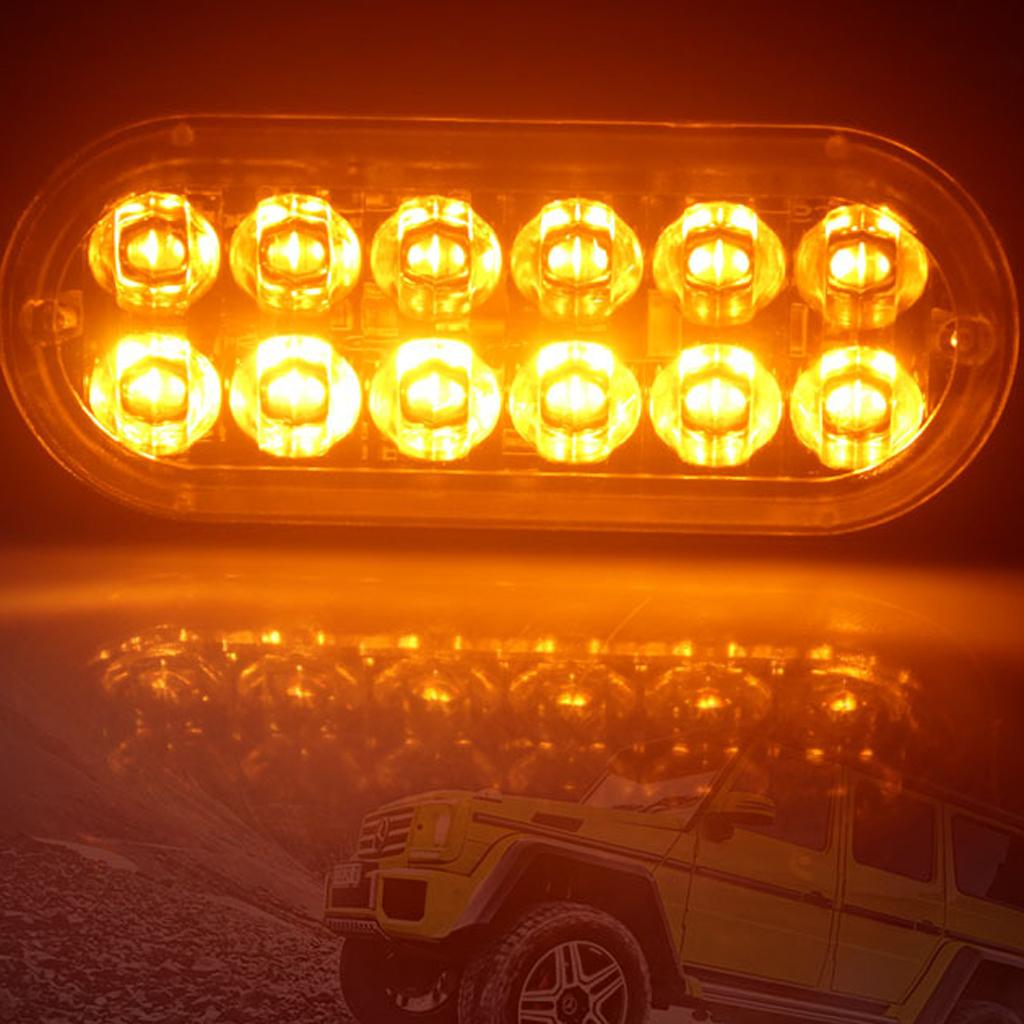 Car SUV 12 LED Strobe Flash Light Bar Dash Police Lamp  White