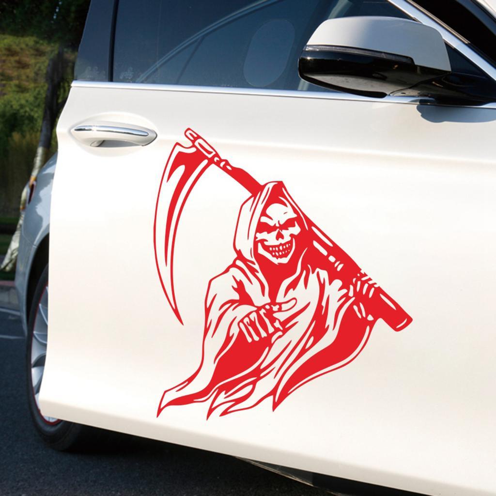 Ghost  Skull Head  Car PVC Sticker for Auto Cars Trucks Red