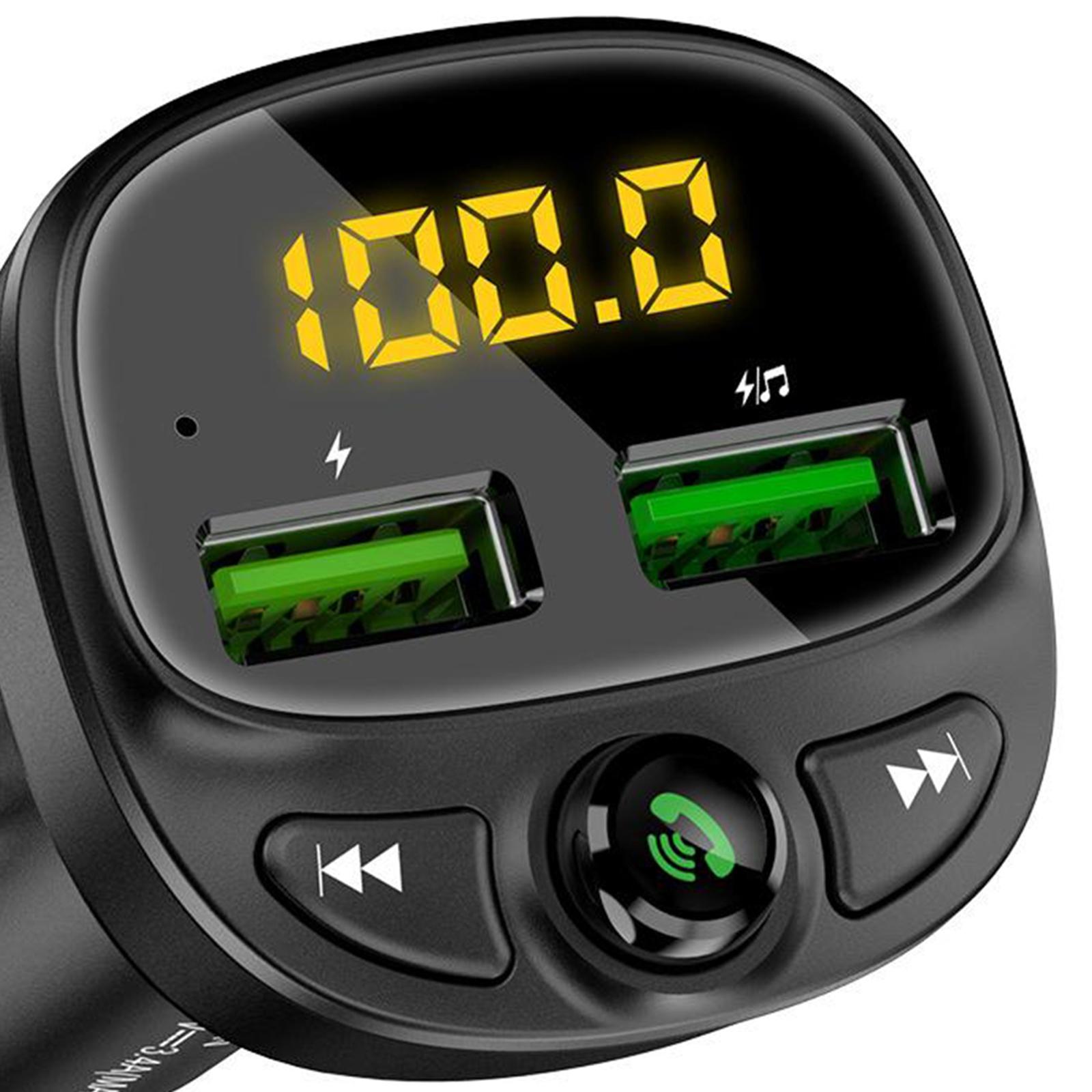 USB Car Charger Bluetooth V5.0 FM Transmitter QC3