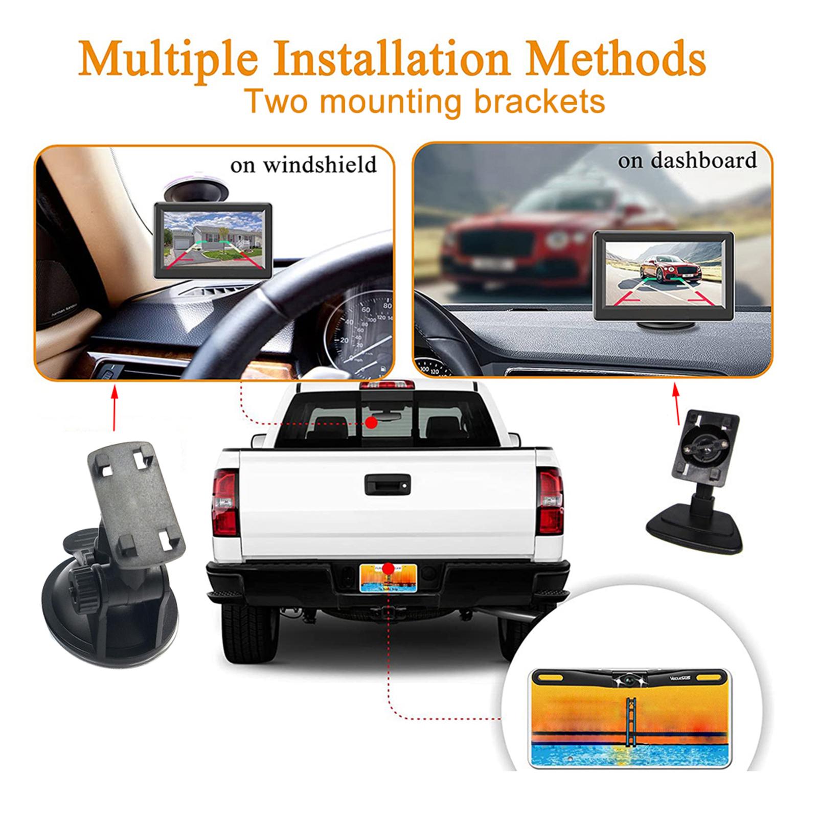 5-Inch 12 LED Car Monitor Camera Monitor Screen System Kit for Car