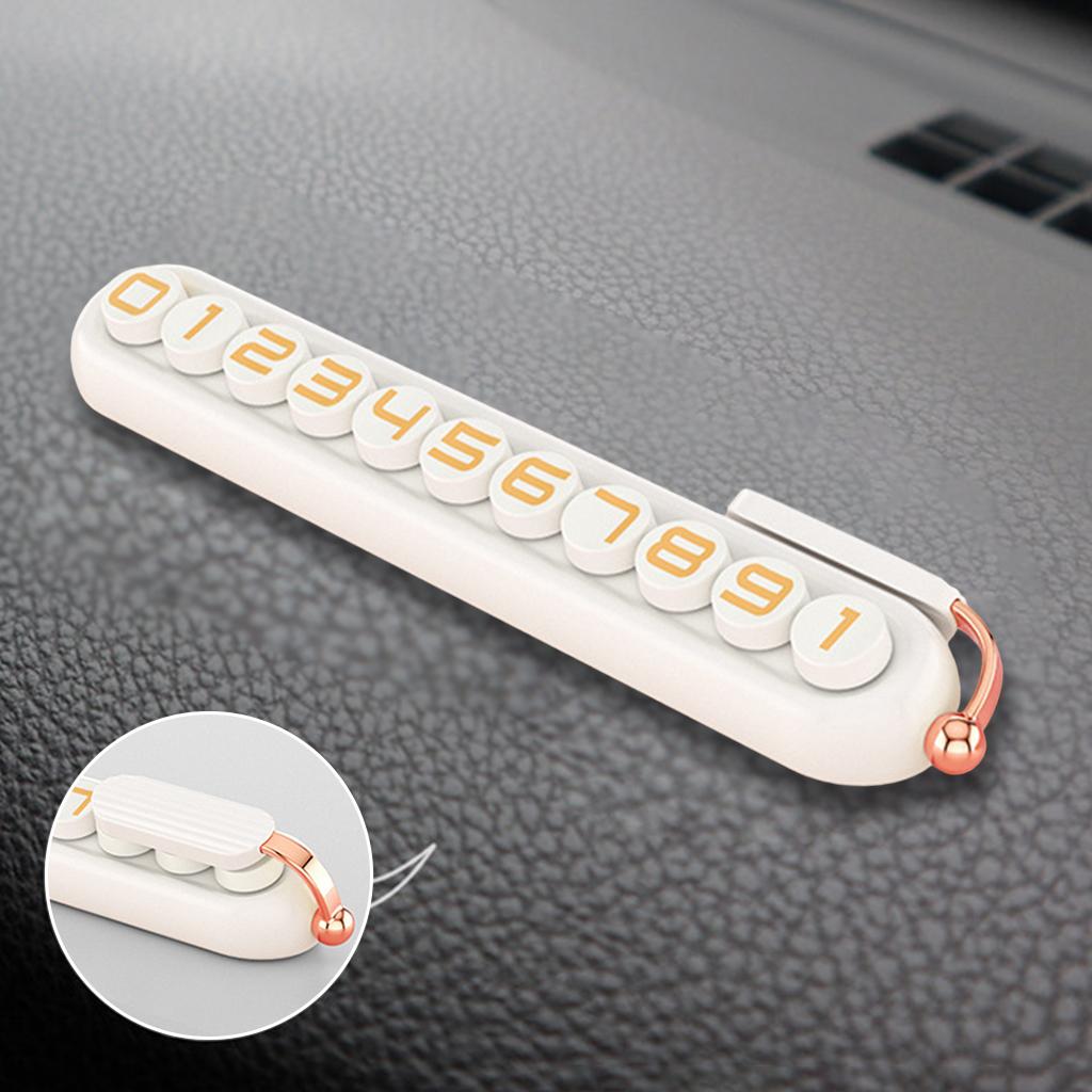 Car Temporary Parking Card Gadgets Styling Hidden Phone Number light white