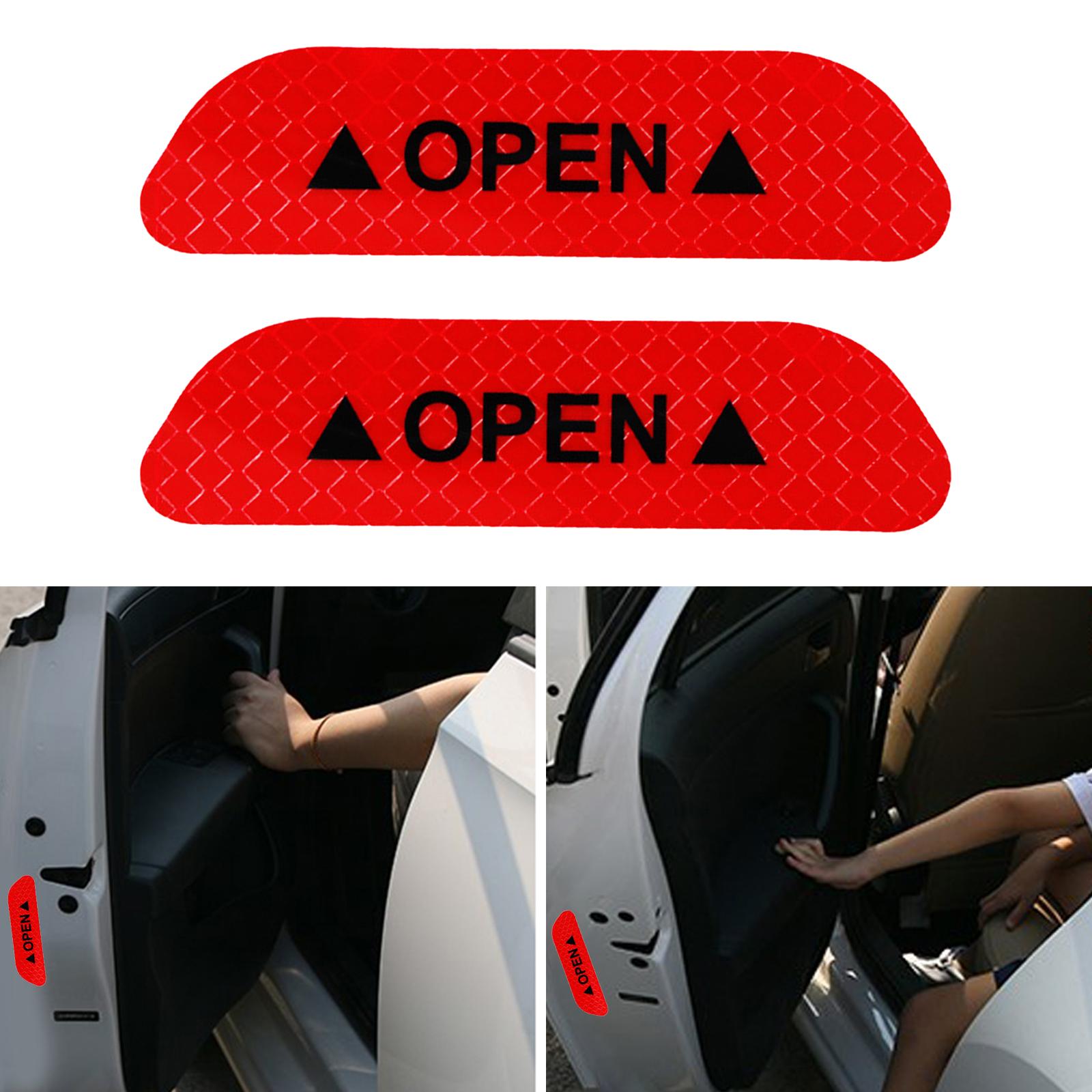 2Pieces Car Door Stickers Reflector Replacement Red