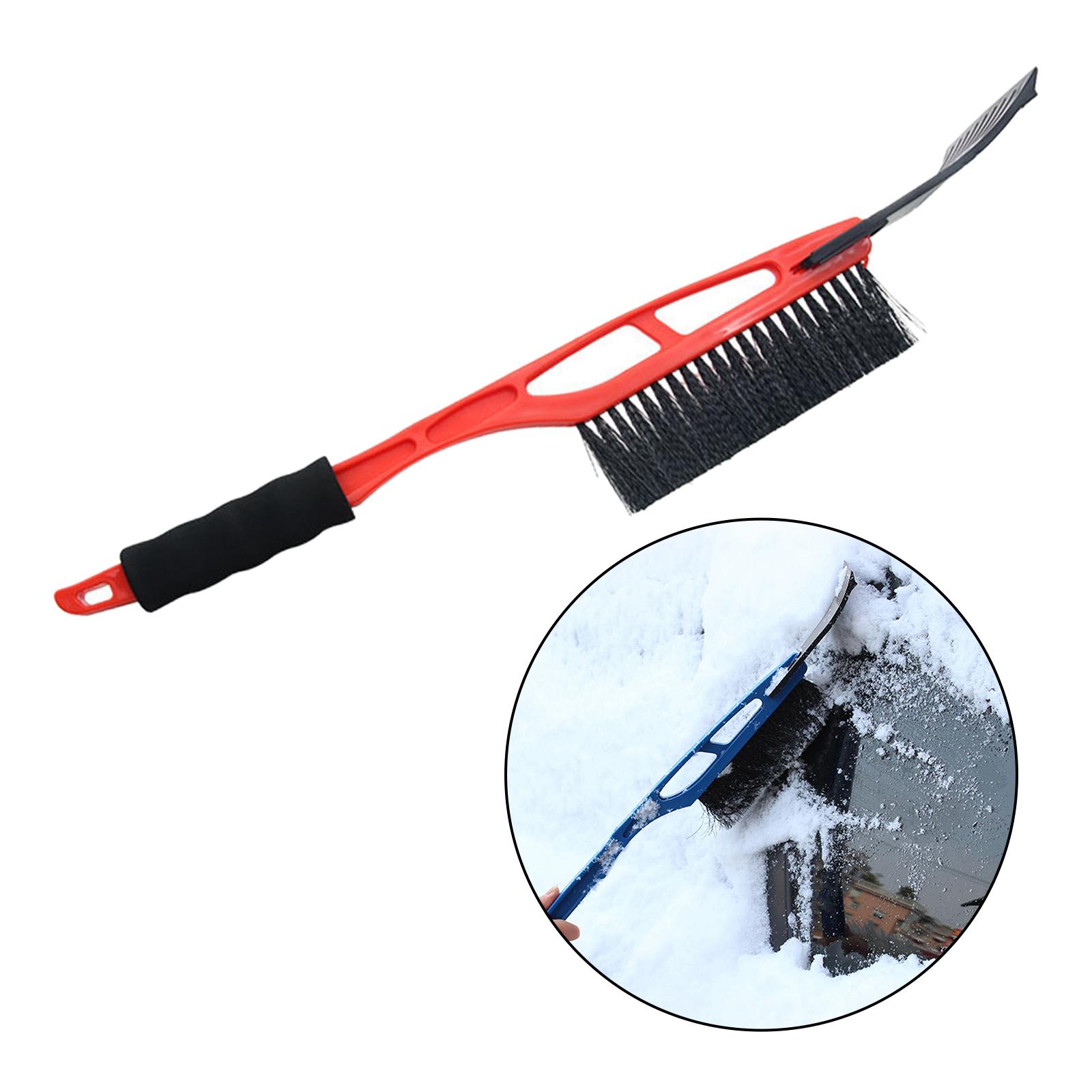 Multipurpose Ice Scraper & Snow Brush for Car Windshield Garden Sturdy Red