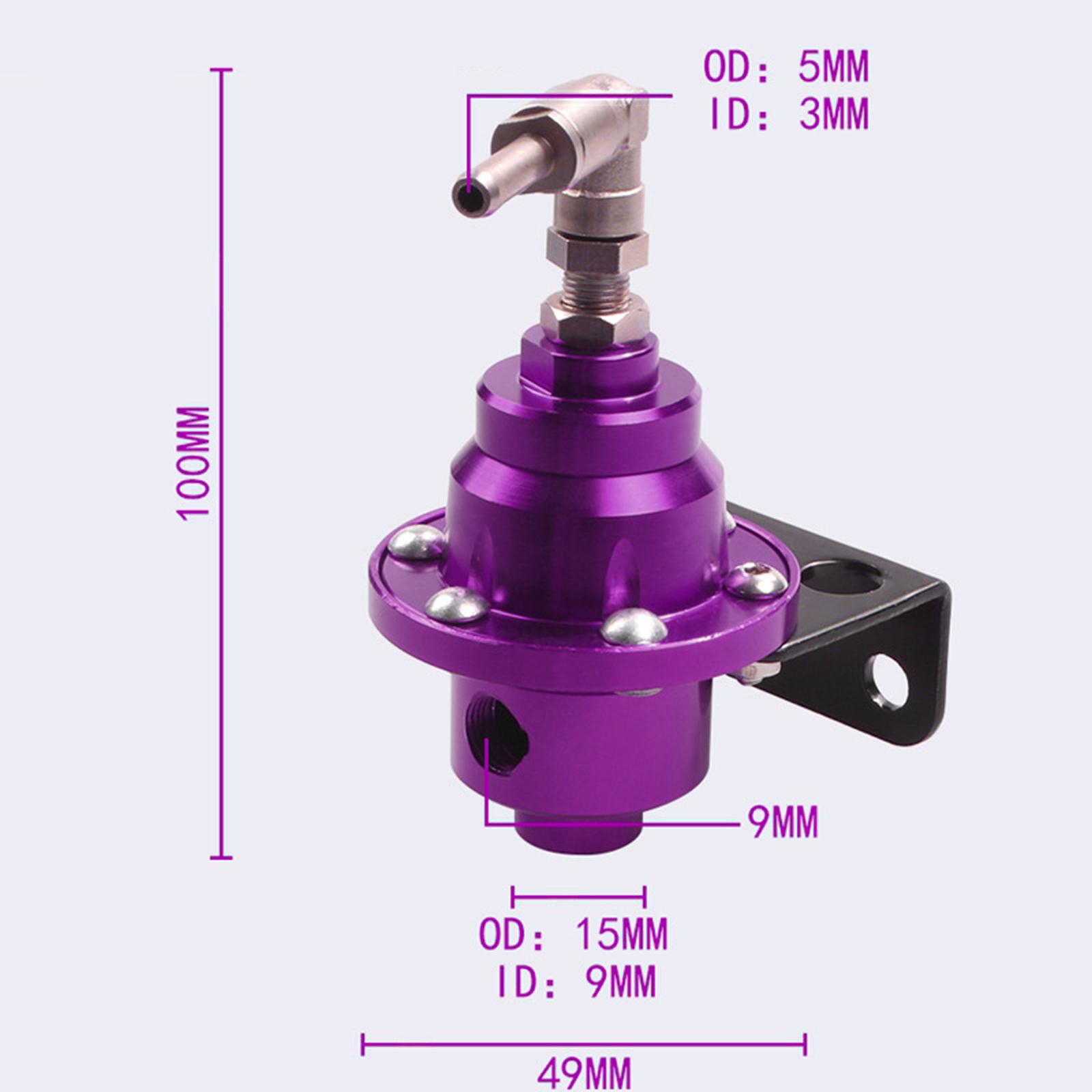 Adjustable Fuel Pressure Regulator with Gauge High Performance Purple