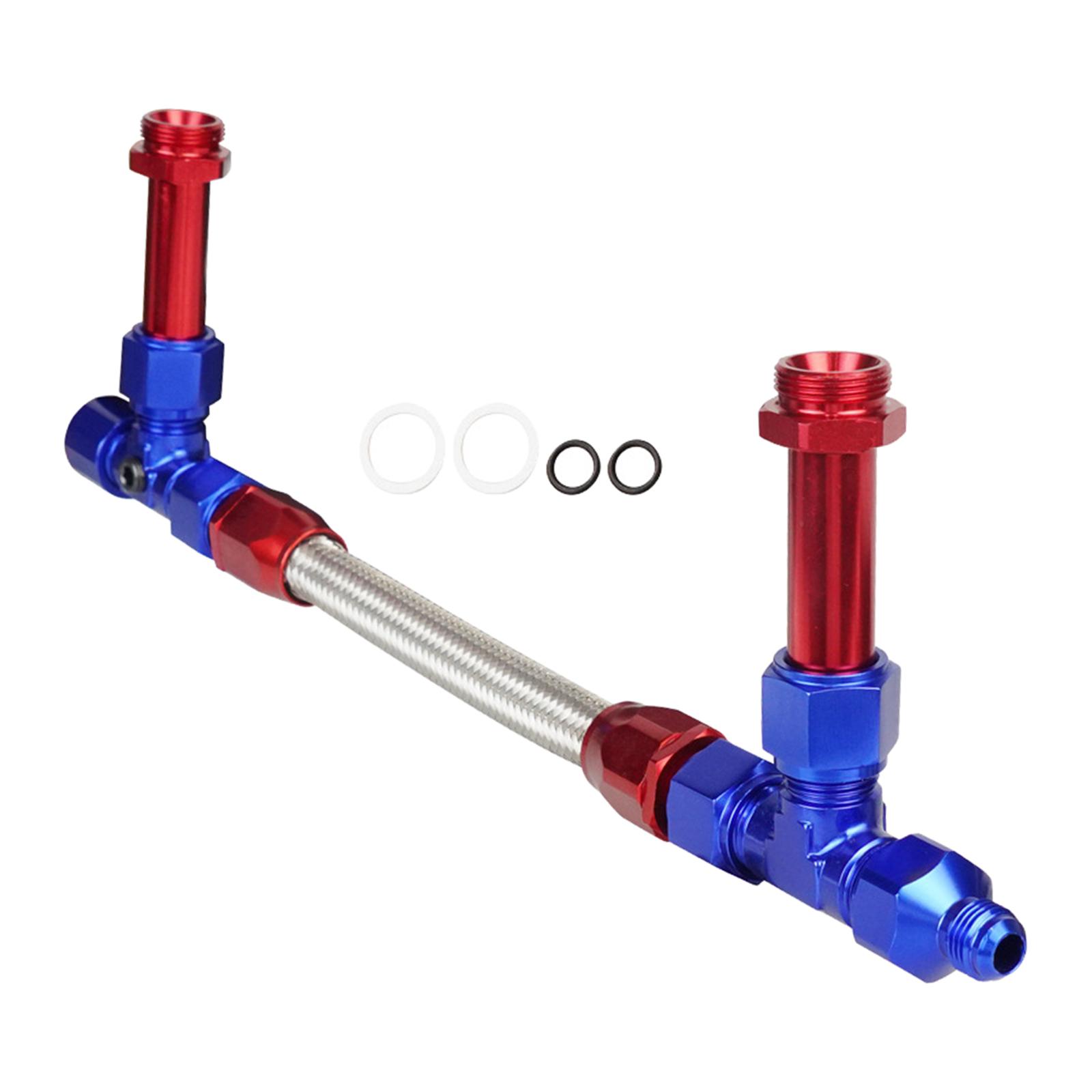 4150 Fuel Line Kit Premium Durable AN8 Male Flare Dual Inlet for Holley Red Blue