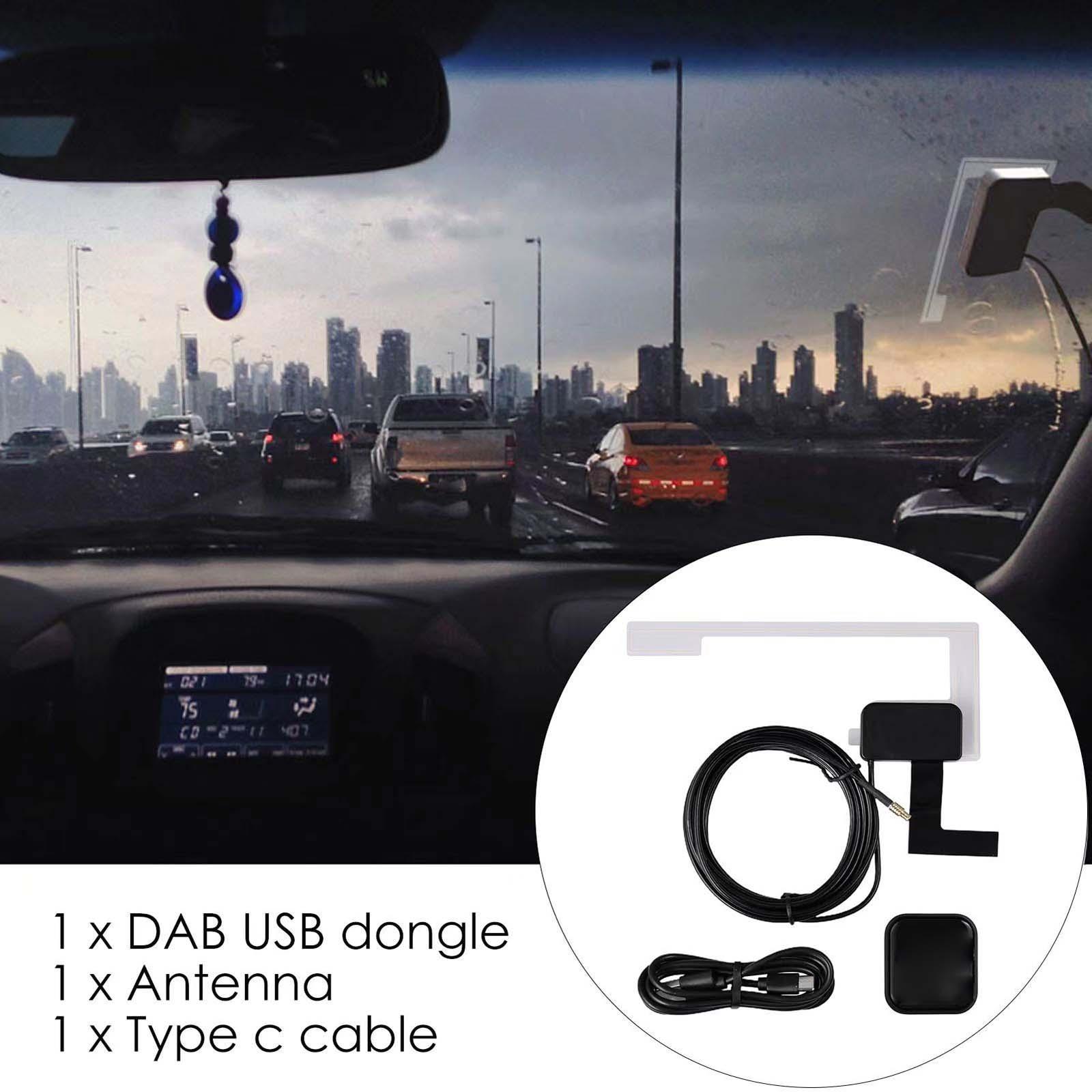 Digital DAB Car Adapter Tuner Universal Type C USB Receiver for Android