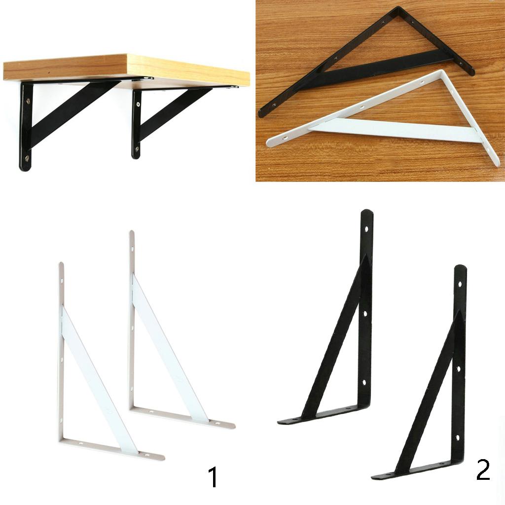 Pair Heavy Duty Metal L Shaped Wall Shelf Bracket Shelves Plank Rack