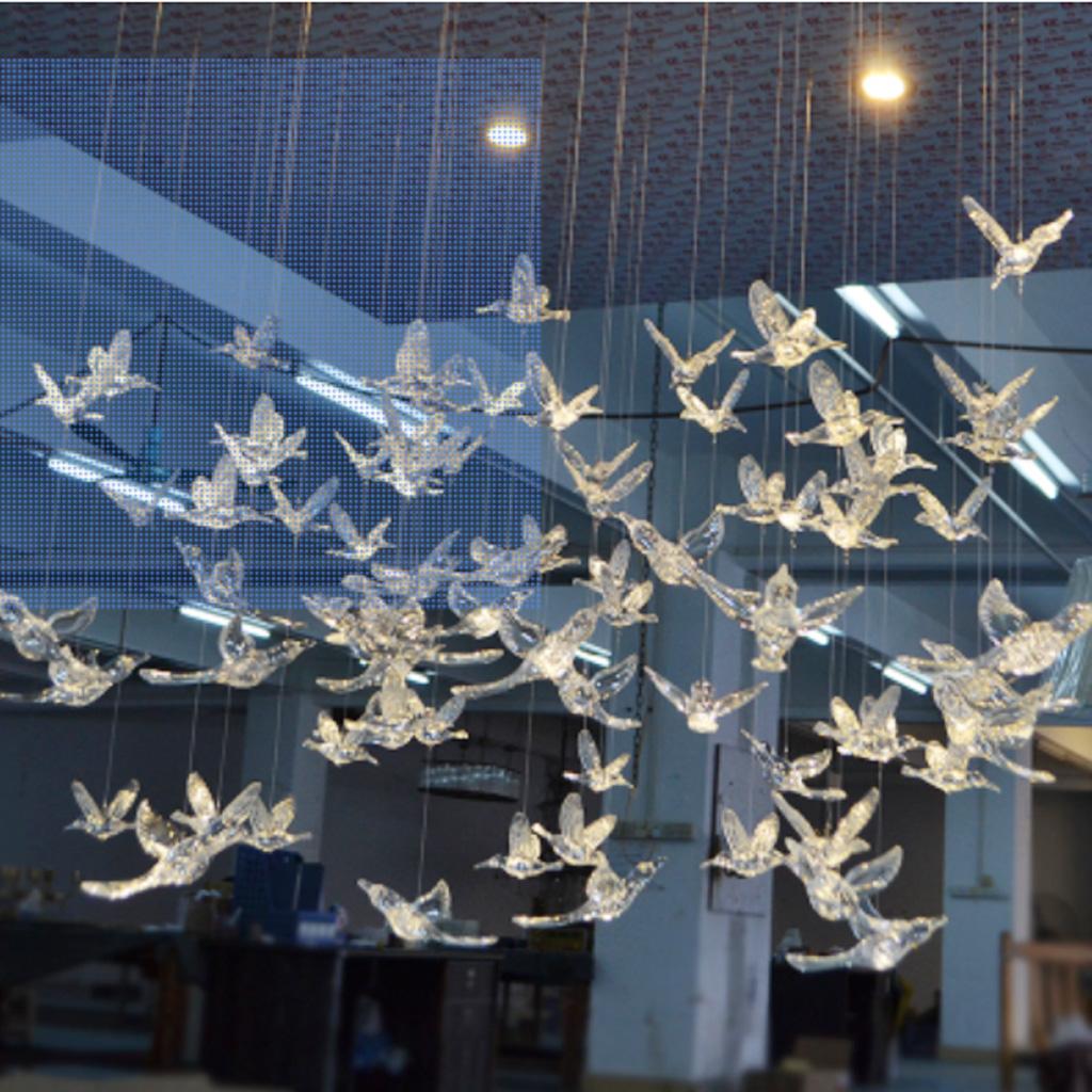 Crystal Flying Bird Hanging Ornaments for Ceiling Lamp Home Garden ...