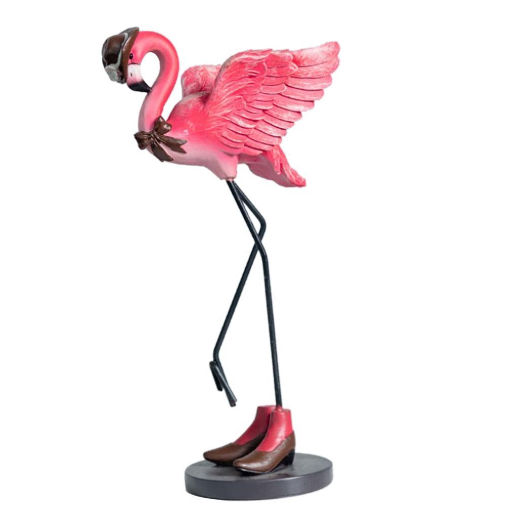 Cute Flamingo Resin Crafts Ornaments Home Office Desktop Cabinet DIY ...