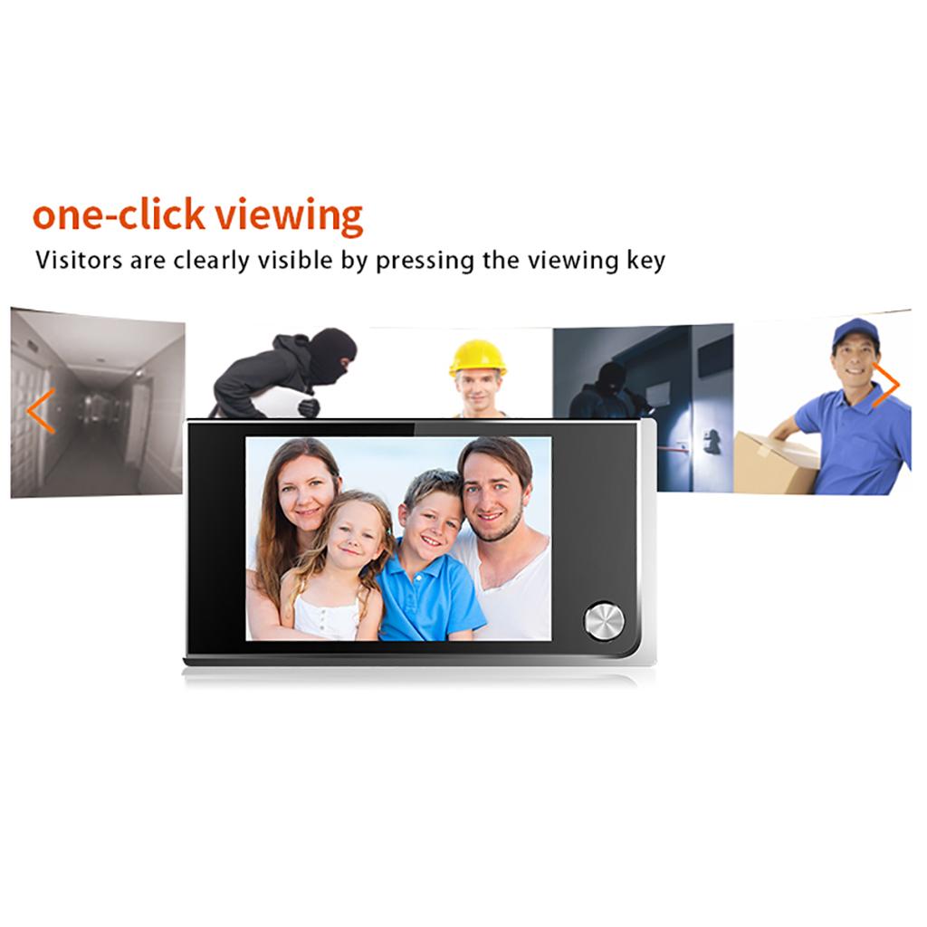 HD LCD Video Smart Vision Camera Door Eye Viewer Wired Security Password, Photo Views Cam, Residential & Commercial Graded