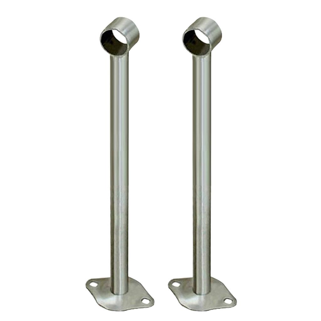 2pcs Stainless Steel Wardrobe Pipe Lever Rod Holder Socket Bracket 350mm