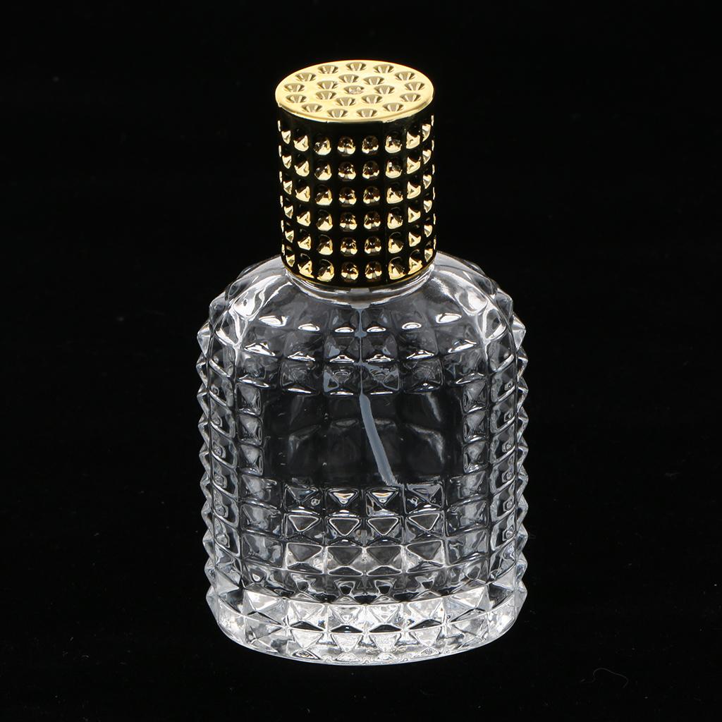 Pineapple Portable Glass Container Perfume Bottles With Spray Gold 50ml