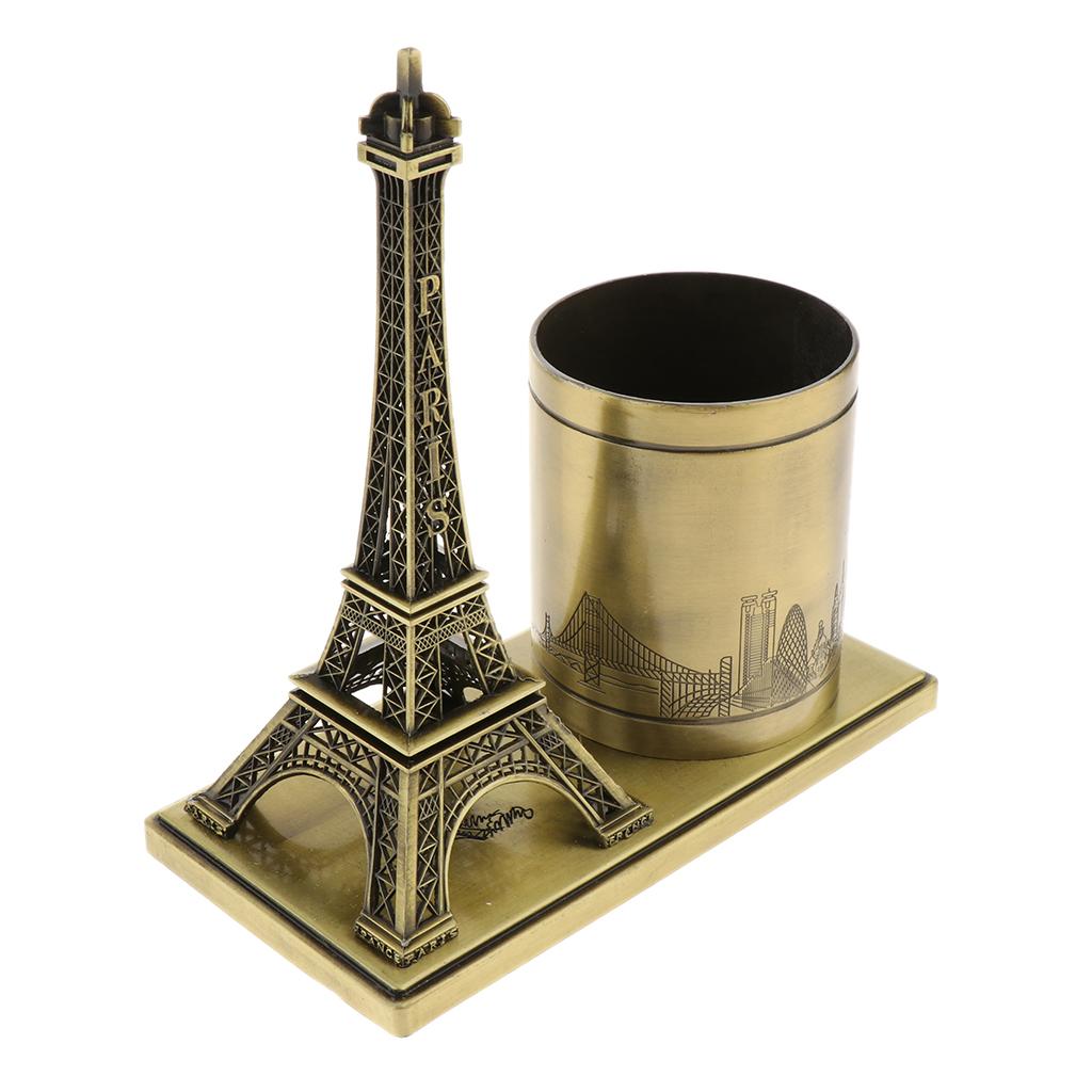 Eiffel Tower Pen Holder Pencil Container Makeup Brush Holder Organizer  Bronze