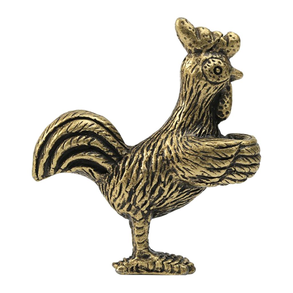 Brass Incense Burner Chinese Zodiac Animal Figurine Incense Holder Rooster